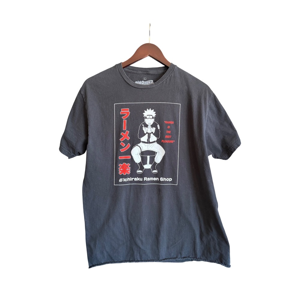 Naruto Shippuden Ichiraku Ramen Shop Graphic T-Shirt Black Mens Large